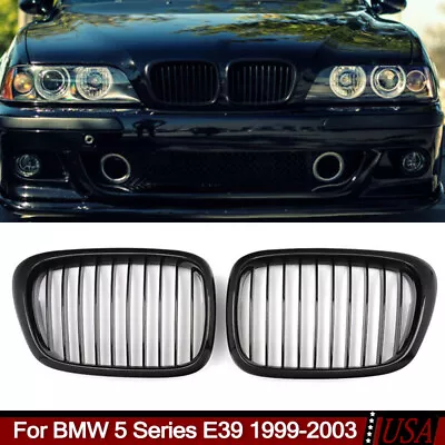 Front Grille Grill Glossy Black For BMW 5 Series E39 528i 525i 540i M5 1997-2003 • $27.99