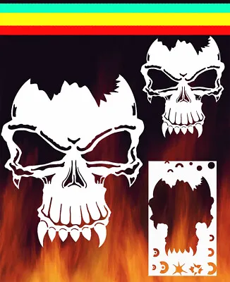 Skull 10 Airbrush Stencil Large Small Or Double Set Spray Vision Template • $16.98