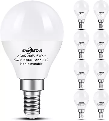 8-Pack E12 LED Ceiling Fan Light Bulbs 5000K Daylight Small Candelabra Base 6W • $18.99