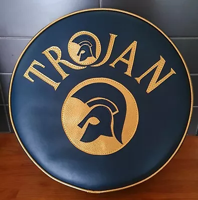 Dark Blue/ Gold Trojan And Trojan Head Scooter Wheel Cover  Vespa/ Lambretta • £46.79