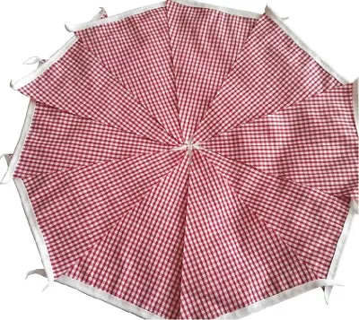 RED GINGHAM Fabric Bunting Bundle 20ft /6m Italian Kitchen Country Barn Dance  • £5.25