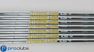 NEW 7pc TRUE TEMPER DYNAMIC GOLD 105 S200 STIFF FLEX IRON SHAFTS .370 TIP • $119.99