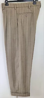 £95 • Buy Men's 1950s  Fawn Pinstripe Peg Trousers Rockabilly Rockin 50s Pegs