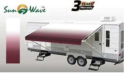 SunWave RV Awning Replacement Fabric 15' (Actual Width 14'2 ) Burgundy Fade • $100.95