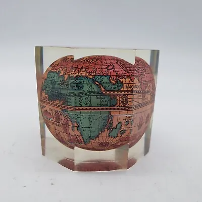 $39.99 • Buy Vintage Miniature Old World Globe In Lucite Paperweight ~ Baltimore ~ 1.75 