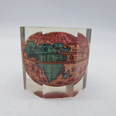 $39.99 • Buy Vintage Miniature Old World Globe In Lucite Paperweight ~ Baltimore ~ 1.75 