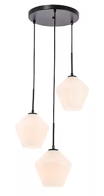 Elegant Lighting LD2259 Gene 3 Light 18 W Multi Light Pendant - Black • $121.60