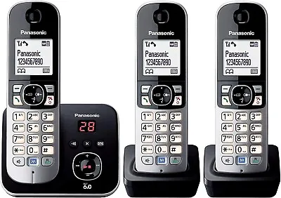 PANASONIC DECT Digital Cordless Phone + Answering Machine & Triple-Pack Handsets • $171.90