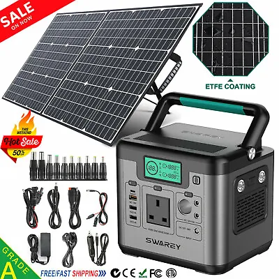 1000W 600W 500W Power Station Solar Generator Supply W/100W Foldable Solar Panel • £439.99