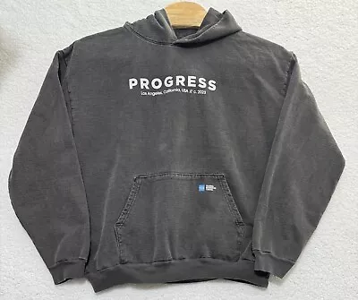 Los Angeles Apparel 14oz Gray Heavy Fleece Hoodie Mens 2XL Progress Amex Logo • $49.99