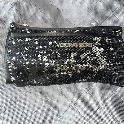 Victoria's Secret Black Silver Sequin Wallet 9 Inches • $12