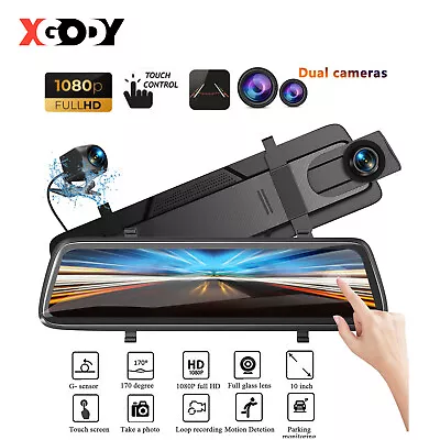 Dash Camera Front Rear View Camera Car Tail Reversing Mirror Recorder 1080P HD • $51