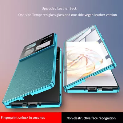 Magnetic Metal Tempered Glass Leather Full Body Case For ZTE Nubia Z60 Ultra • $14.89