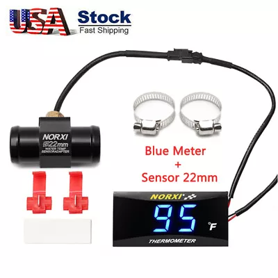 Koso Water Temperature Gauge NORXI Fahrenheit 32~248°F Meter+22mm Sensor Motor • $19.90