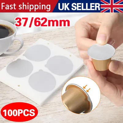 100X Coffee-Capsule Lids For Nespresso Vertuoline Aluminum Foil Seal Stickers • £2.49