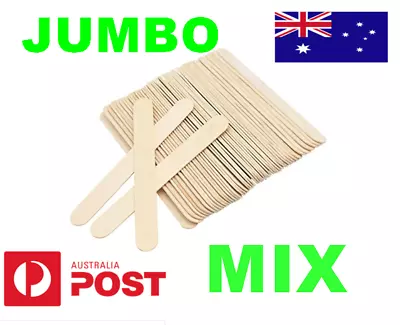 Jumbo Craft Stick Paddle Pop Sticks DIY School Scrapbooking  Natural Wood • $6.90