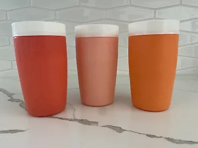 3 Vintage Bolero Therm-O-Ware Colorful Tumblers Mid Century 8oz Plastic Cups MCM • $14.99