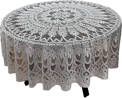 78  Vintage Floral Lace Tablecloth Round Table Cloth Cover Wedding Party Decor • $17.29