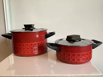 Vintage Silit Enamel Saucepan Pots Red Germany • $95