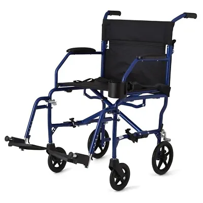 Medline Ultralight Transport Chair 300lb Blue 1Ct • $165.26