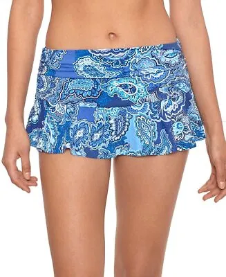 Lauren Ralph Lauren Blue Bandana Skirted Hipster Bikini Bottom • £31.35