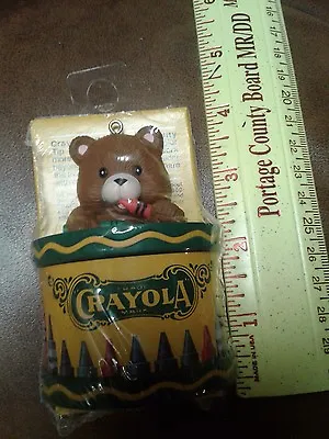Crayola Bear Ornament With A 6 Pack Of Crayons • $4.50