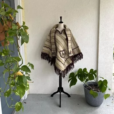 Vintage Western Alpaca Wool Unisex Poncho • $95