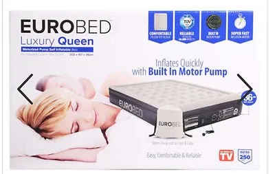 EUROBED LUXURY QUEEN - AS SEEN ON TV WITH PUMP -1 Year Warranty-Cheapest Ever !! • £81.25