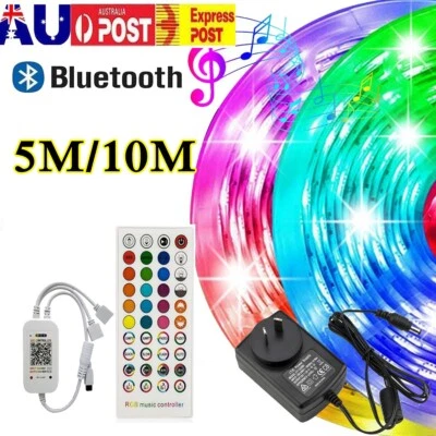 $9.84 • Buy 5050 3528 LED Strip Lights Bluetooth Music RGB 5/10M 12V 40Key Phone APP Control