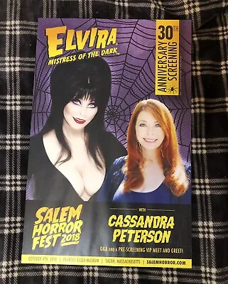 Elvira Mistress Of The Dark Poster Salem Horror Fest 2018 Cassandra  17 X 11 • $68.99