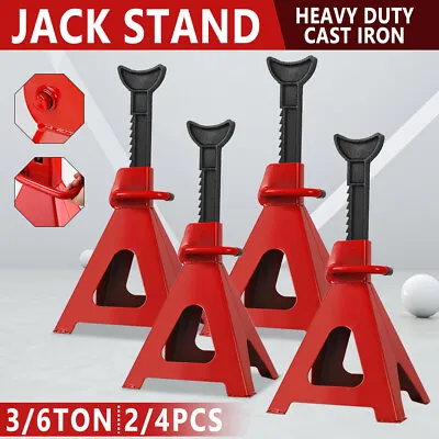 3T 6T 2/4PCS Car Adjustable Truck Jack Stand Ratchet Lift Hoist Heavy Duty Steel • $98.91