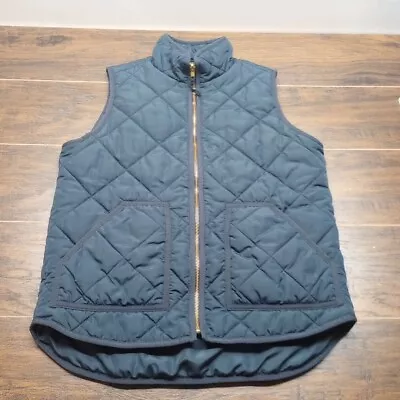 Men's J Crew Mercantile Small Blue Quilted Full Zip Puffer Vest 100% Polyester • $11.99