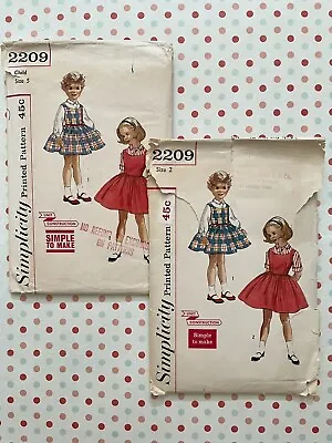 $5.75 • Buy 1957 Vintage Sewing Pattern Duo:  Girls Jumper & Blouse