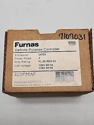 Furnas 42DF35AF Definite Purpose Contactor 3 Pole 50 Amp • $75.49