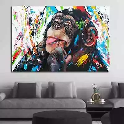 Graffiti Pop Cute Monkey Canvas Paintings Colorful Printed Poster Wall  Pictures • $3.79