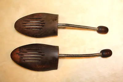 Vintage Wooden Shoe Tree Stretchers With Tension Springs Mens Shoes 12 ½ Inch • $6.99