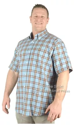 Big Mens Cotton Valley Keanne Short Sleeve Shirt 2XL 3XL 4XL 5XL 6XL 7XL 8XL • £21.99