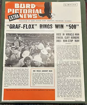 Scarce 1941 Burd Piston Rings Pictorial News Magazine - Rose Wins Indy 500 • $35