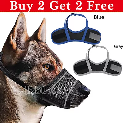 Adjustable Breathable Safety Dog Muzzles Anti-Biting Anti-Barking Anti-Chewing • £3.64