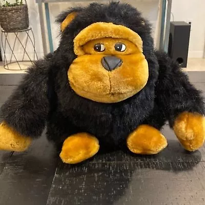 Vintage Black Gorilla Plush Rare Soft Nose Fable Toys 1994 Stuffed Animal Monkey • $25