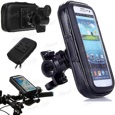 Mobile Bicycle Bike Handle Bar Holder Water Proof Rain Case Cover For IPhone UK • £7.98