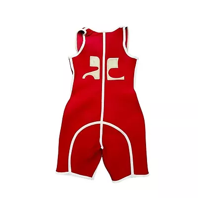 Courreges Vintage 1970s Red Scuba Jumpsuit  Vintage Big Courreges Logo On Back S • $250