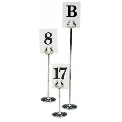 10 X Stainless Steel Wedding Table Number Stands / Menu Holders / Photo Holders • £29.99