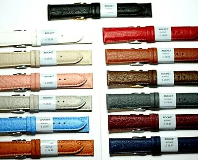 £16.95 • Buy Buffalo Leather Watch Strap 13 Colours Top Quality Rochet Zrc French Padded 18mm