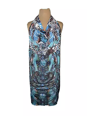 S -Twelve Halter Body Con Dress Studded Dramatic Scoop Back NWOT Sz Medium • $19.99