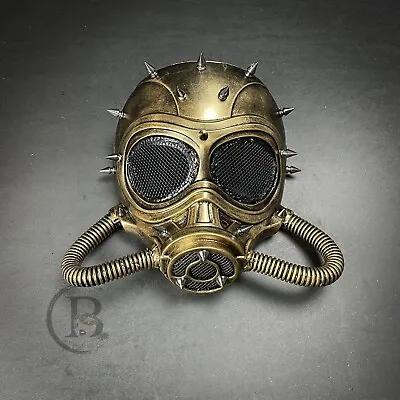 Halloween Steampunk Face Mask Masquerade Cosplay Mask Respirator Gas Mask Gold • $22.91