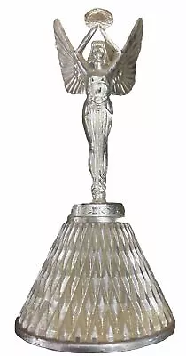 Vintage Metal Trophy Top Mascot Silver Goddess Winged Woman Hot Rod Car Ornament • $25