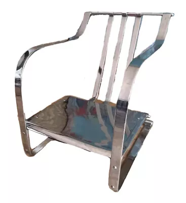 Steelkraft Dominion Art Deco Machine Age Chrome Steel Springer Lounge Chair Vtg • $1400