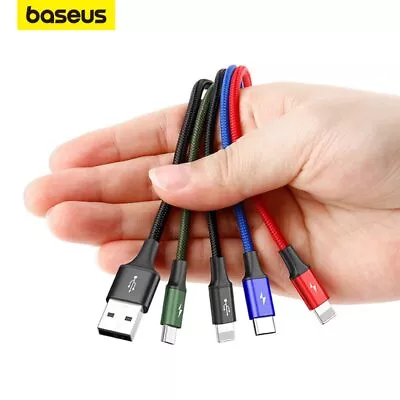 Baseus 4 In 1 Multi USB Charger Charging Cable Cord For IPhone Samsung Android • $9.89