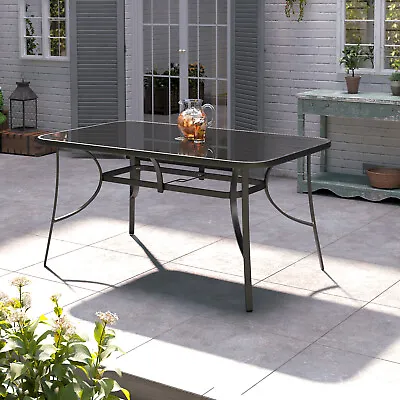XL Patio Bistro Dining Furniture Outdoor Garden Table With Umbrella Hole 4/5/6FT • £82.99